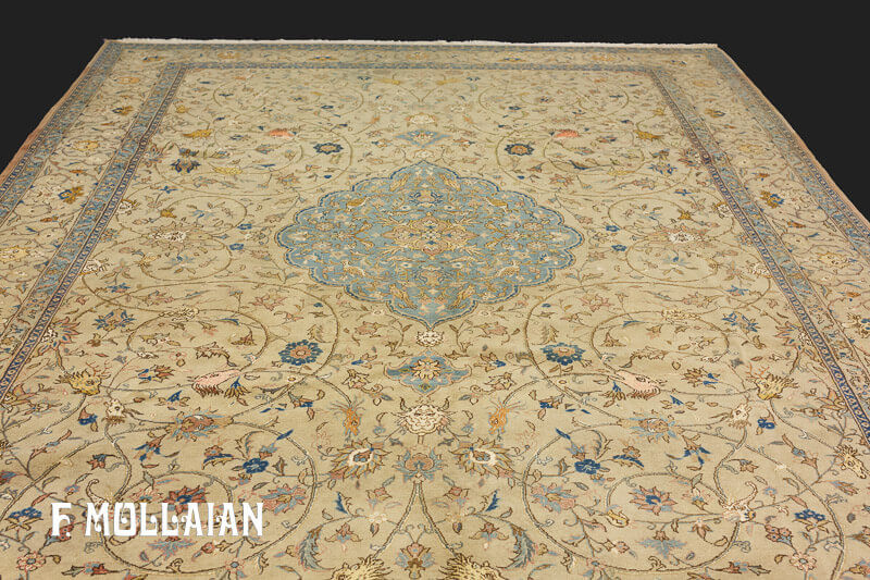 Antique Persian Qum Kurk Wool Part Silk Rug n°:67085658